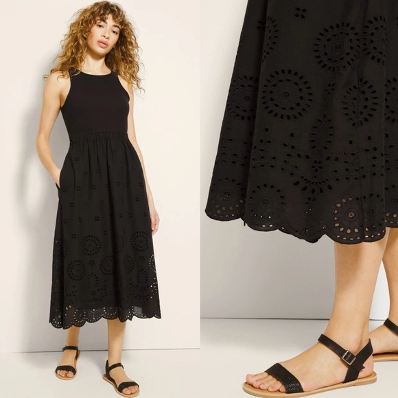 Soma Dresses & Skirts - NEW Soma Ribbed Eyelet Midi Bra Dress Sleeveless.   15